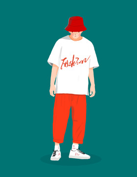 時尚男孩插畫