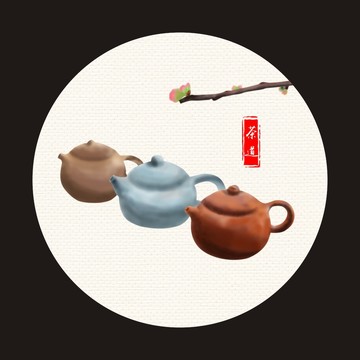 茶道诗意茶壶梅花古风