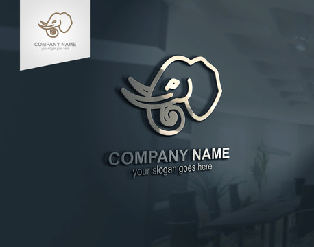 大象頭像logo設(shè)計