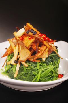 烤蘑菇青菜