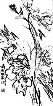 原創(chuàng)寫(xiě)意荷花線條圖