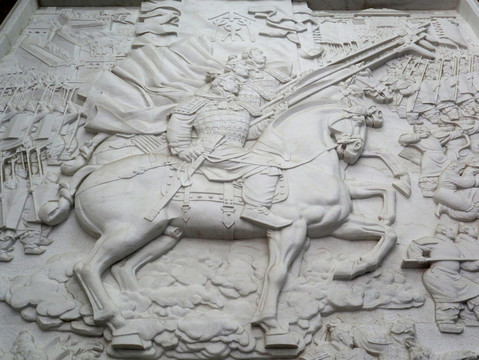 古代骑马士兵浮雕