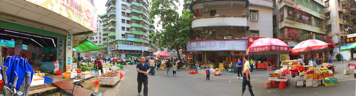 市井街景菜市场