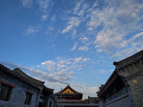北京五道营蓝天白云