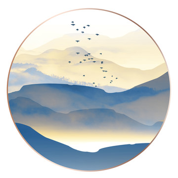 圓形山水畫