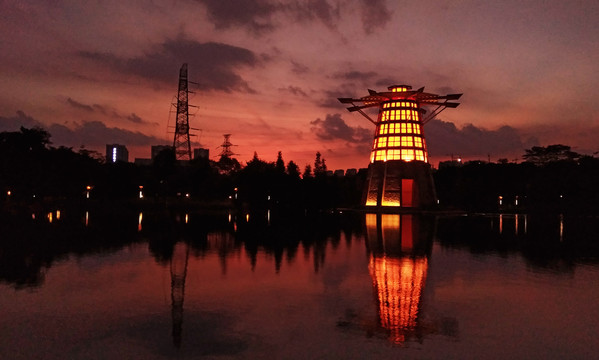 广东佛山千灯湖公园夜景