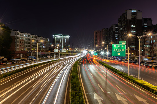 长春市台北大街高架桥夜景