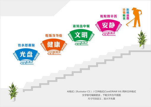 樓道食堂文化墻