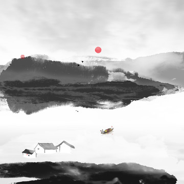 山水壁畫