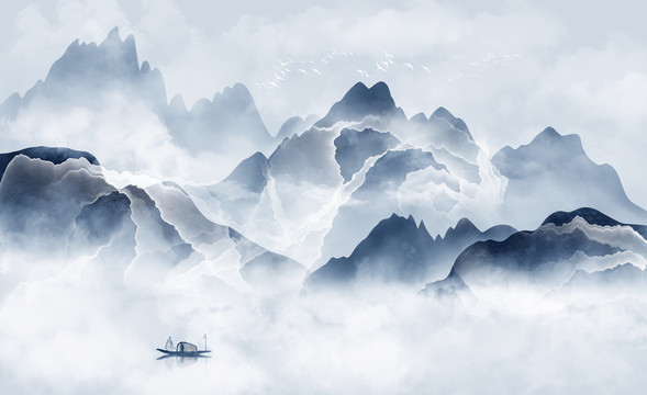 山水背景墻