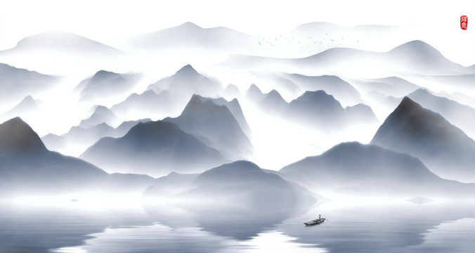 中國(guó)風(fēng)山水畫