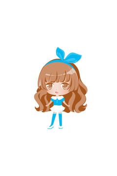 兔耳朵發(fā)夾女孩學(xué)生裝