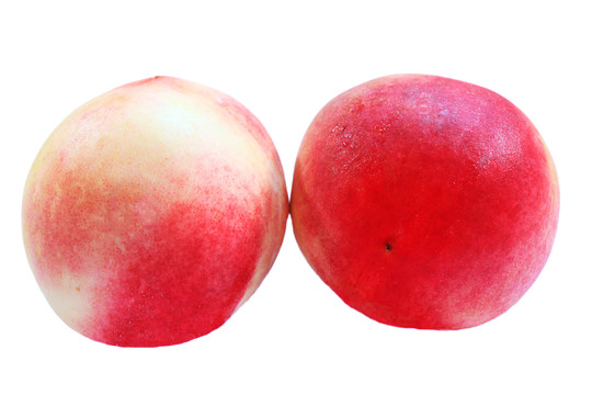 两个鲜红甜脆桃子