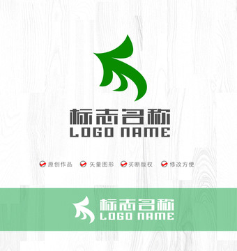 字母FM标志飞翔logo