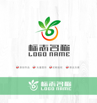 绿叶鲜果标志蔬菜logo