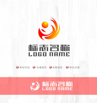 凤凰飞鸟红日logo