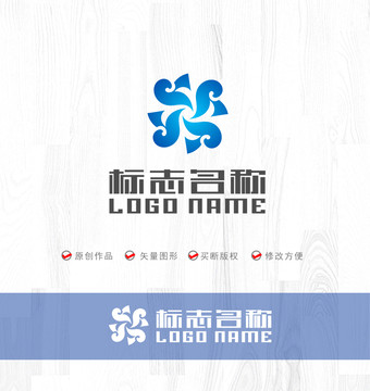 YR字母旋转X标志logo