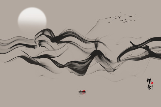 新中式意境水墨畫(huà)