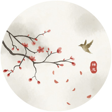 禪意梅花意境裝飾畫