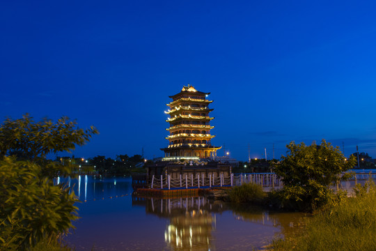 玉林园博园夜景