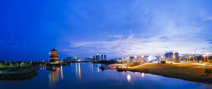 玉林园博园夜景全景图