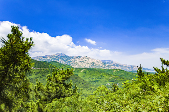 蓝天白云高山大海崂山