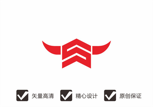字母S牛角logo