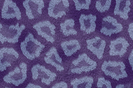 紫色豹纹动物鬃毛布匹印花