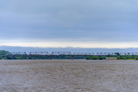 防川风景区远眺俄朝铁路大桥