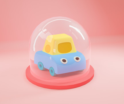 3D三維靜物建模場(chǎng)景卡通玩具車(chē)