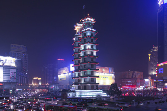 郑州二七纪念塔夜色