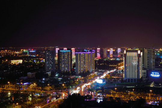 呼和浩特城市风光夜景