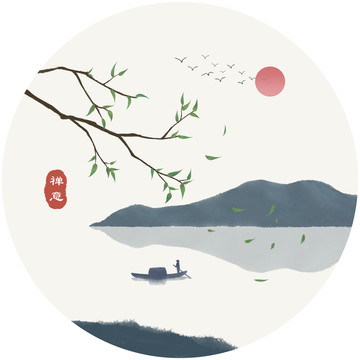 禪意山水意境裝飾畫