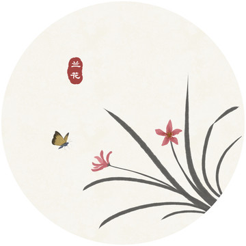 禪意蘭花意境裝飾畫(huà)