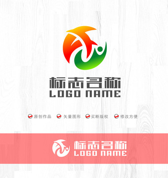 VFJ字母标志健康运动logo