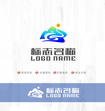 GS鳳凰青山綠水紅日l(shuí)ogo