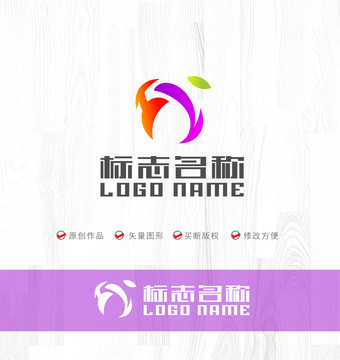 HY字母标志环保农业logo