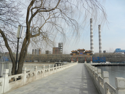 北京首钢群明湖风景