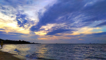 海上落日