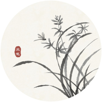 禪意蘭花意境裝飾畫