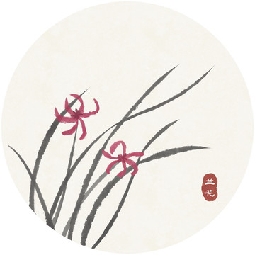 禪意蘭花意境裝飾畫