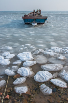 秦皇岛冰冻海岸