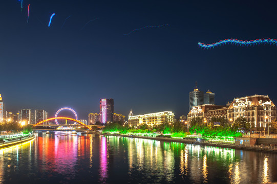 天津海河夜景