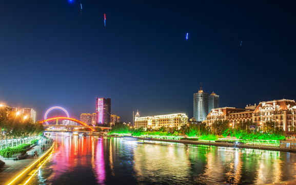 天津海河夜景