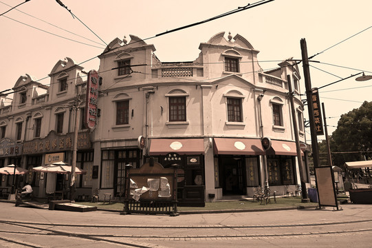 老上海街景老房子照片