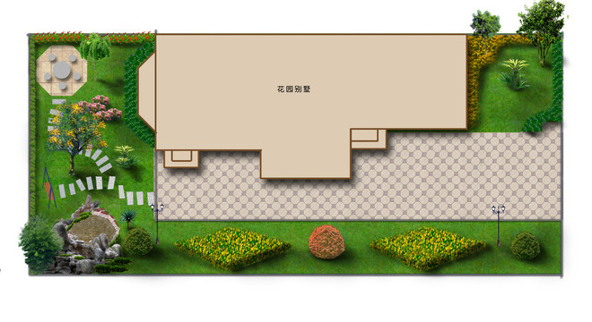 別墅庭院綠化圖