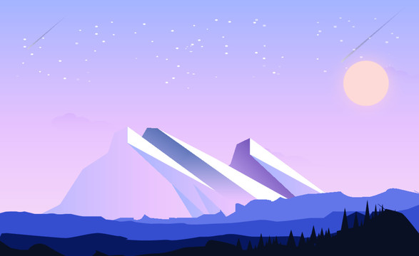 矢量扁平風(fēng)景插畫