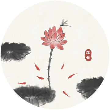 禪意蓮花意境裝飾畫