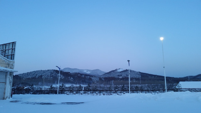 东北哈尔滨雪景雪地