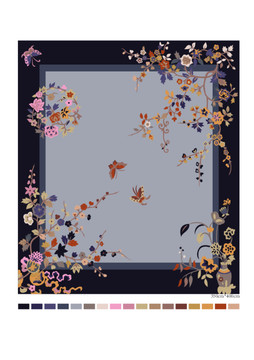 蝴蝶花朵图案地毯
